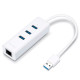 TP-LINK (UE330) Portable External 3-Port USB 3.0 Hub &amp; Gigabit Ethernet Adapter, White