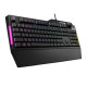 Asus TUF GAMING K1 RGB Keyboard with Volume Knob, 19-key Rollover, Side Light Bar &amp; Armoury Crate, Spill Resistant, Detachable W