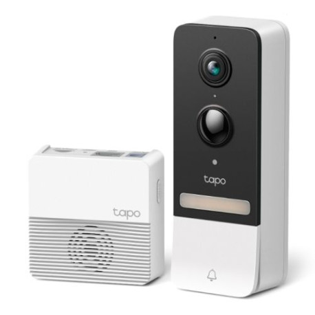 TP-LINK (TAPO D230S1) Smart Battery 2K 5MP Video Doorbell Kit w/ Hub, Night Vision, Ultra-Wide FOV, AI Detection & Notification,