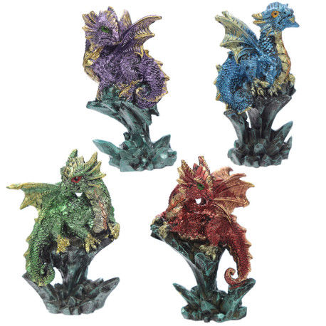 Rock Crystal Enchanted Nightmare Dragon Figurine