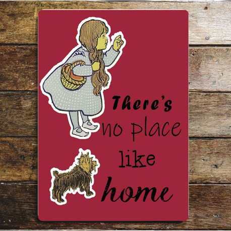 Wizard of Oz Lion There's no place like Home - Metal Plaque Wall Sign