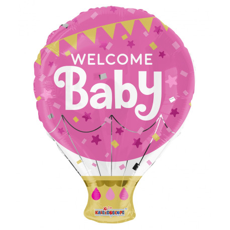 Pink Welcome Baby Hot Air Balloon