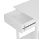 White Bedside Table, Wooden Side Table, Nightstand, Bedside Cabinet with Drawer and Storage Shelf for Bedroom and Living Room