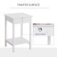 White Bedside Table, Wooden Side Table, Nightstand, Bedside Cabinet with Drawer and Storage Shelf for Bedroom and Living Room