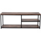 TV Unit for 55 inch TVs, Industrial TV Table with 2 Storage Shelves and Metal Frame, Entertainment Unit For living Room, Rustic 