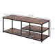 TV Unit for 55 inch TVs, Industrial TV Table with 2 Storage Shelves and Metal Frame, Entertainment Unit For living Room, Rustic 