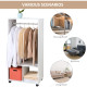 Open Wardrobe for Bedroom, Small Wardrobe on Wheels with Clothes Rail, Storage Shelves, Mobile Garment Rack for Clothes Storage,