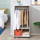 Open Wardrobe for Bedroom, Small Wardrobe on Wheels with Clothes Rail, Storage Shelves, Mobile Garment Rack for Clothes Storage,