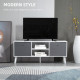 TV Cabinet Stand Unit for TVs up to 50&#039;&#039; with Foldable Drawers, Entertainment Centre for Living Room White