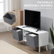 TV Cabinet Stand Unit for TVs up to 50&#039;&#039; with Foldable Drawers, Entertainment Centre for Living Room White