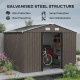 Outsunny 9 x 6ft Metal Garden Shed, Outdoor Storage Tool House with Ventilation Slots, Foundation Kit and Lockable Double Doors,