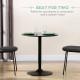 75H x Φ70cm Two-Person Minimalistic Dining Table - Black