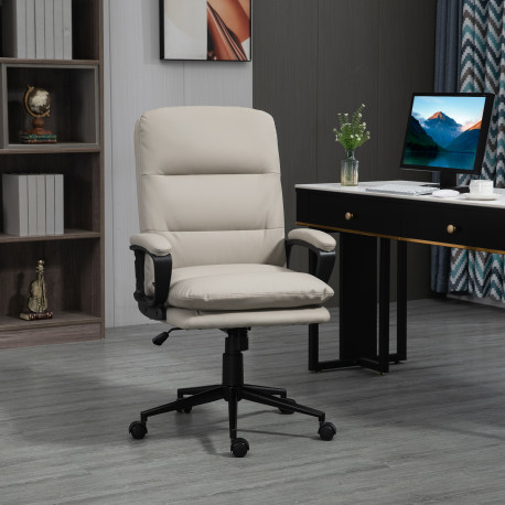 Vinsetto Ergonomic Computer Desk Chair, PU Leather Office Chair with Adjustable Height and Swivel Rolling Wheels for Work Study,