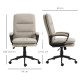 Vinsetto Office Chair, PU Leather Computer Desk Chair Office Chair with Adjustable Height and Swivel Rolling Wheels for Work Stu