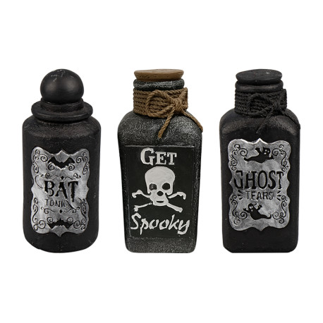 Halloween Cement Potion Bottle Decoration 15cm (Assorted)