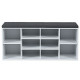 10-Cube Storage Bench Cabinet with Adjustable Shelves