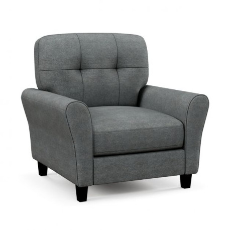 Tufted Upholstered Accent Chair with Non-slip Foot Pads