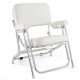 Folding Aluminum Deck Chair with Upholstered Seat