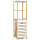 4-Tier Bamboo Tilt-Out Laundry Hamper with Storage Shelves