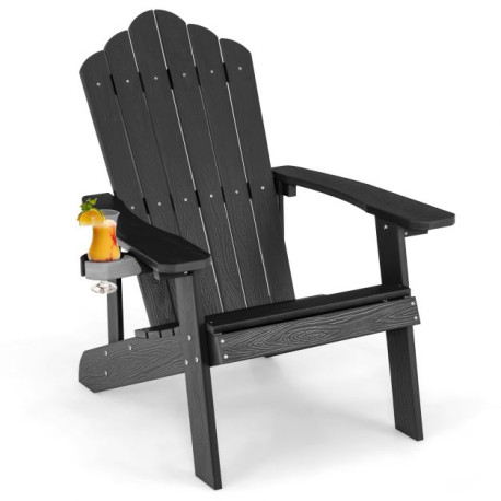 Adirondack Chair with Movable Cup Holder for Fire Pit Beach Deck