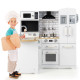 Kid&#039;s Corner Kitchen Wooden Playset with Stove Range Hood Cute Telephone