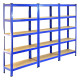 Monster Racking T-Rax Heavy Duty Shelving Units, Blue, 75cm W, 30cm D, Set of 6 F1