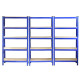 Monster Racking T-Rax Heavy Duty Shelving Units, Blue, 75cm W, 30cm D, Set of 6 F1