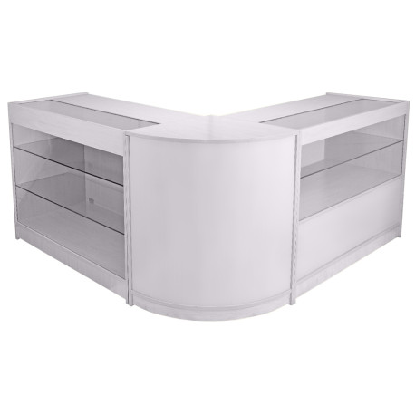 Pegasus Brilliant White Shop Counter & Retail Display Set