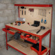 Workbench with Pegboard, Drawer &amp; Light – Red