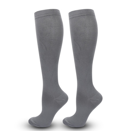 Unisex Anti-Fatigue Sport Compression Socks Varicose Vein Stocking One Pair - Grey S/M