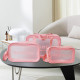 3 Size Clear Travel Wash Bag Set Cosmetic Toiletry Transparent Wash Pouch - Pink