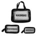 3 Size Clear Travel Wash Bag Set Cosmetic Toiletry Transparent Wash Pouch - Black