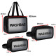 3 Size Clear Travel Wash Bag Set Cosmetic Toiletry Transparent Wash Pouch - Black