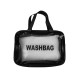 3 Size Clear Travel Wash Bag Set Cosmetic Toiletry Transparent Wash Pouch - Black