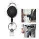 Retractable Badge Reel with Carabiner Belt Clip and Key Ring