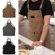 Waxed Canvas Apron for Woodworking Chef Workshop Unisex - Black