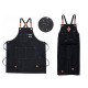 Waxed Canvas Apron for Woodworking Chef Workshop Unisex - Black