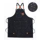 Waxed Canvas Apron for Woodworking Chef Workshop Unisex - Black