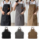 Waxed Canvas Apron for Woodworking Chef Workshop Unisex - Black