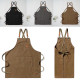 Waxed Canvas Apron for Woodworking Chef Workshop Unisex - Black