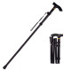 Easy Fold Walking Stick Extendable Walking Cane Walking Aid Sticks for Elderly Men Women - Black