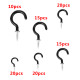 100 Pieces 6 Sizes Vinyl Coated Cup Hooks Screw-in Ceiling Hooks Mug Hooks Hangers Assortment Kit - Black