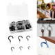 100 Pieces 6 Sizes Vinyl Coated Cup Hooks Screw-in Ceiling Hooks Mug Hooks Hangers Assortment Kit - Black