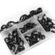 100 Pieces 6 Sizes Vinyl Coated Cup Hooks Screw-in Ceiling Hooks Mug Hooks Hangers Assortment Kit - Black