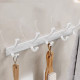 Wall Hanger Hooks Heavy Duty Coat Rack Wall Mounted 5 Hooks - Silver