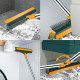 3 in 1 Floor Scrub Brush Squeegee Mop Water Scrubber with 120 Degree Rotating Head - Yellow + Green