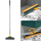 3 in 1 Floor Scrub Brush Squeegee Mop Water Scrubber with 120 Degree Rotating Head - Yellow + Green