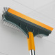 3 in 1 Floor Scrub Brush Squeegee Mop Water Scrubber with 120 Degree Rotating Head - Yellow + Green