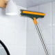 3 in 1 Floor Scrub Brush Squeegee Mop Water Scrubber with 120 Degree Rotating Head - Yellow + Green