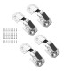 4 PCS Kitchen Cabinet Door Hinges Concealed Cupboard 90 Degree Door Hinges No Slot Required